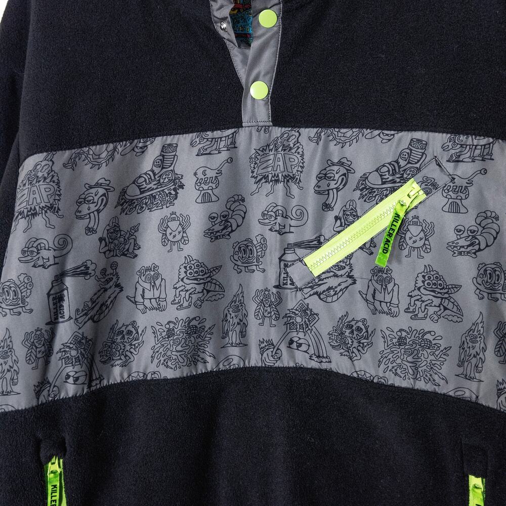 Killer Acid Buzz Off Fleece Jacket Size XL Black Graphic Streetwear - Picture 4 of 9